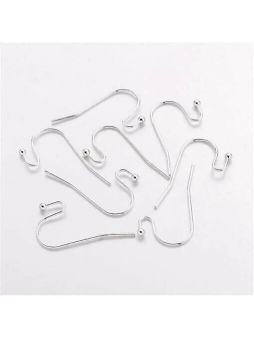 925 Sterling Silver Plated Minimalist Open Loop Earring Hooks Findings 20 pcs